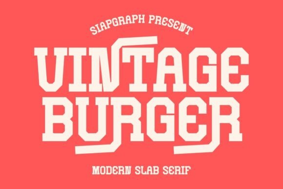 Vintage Burger: A Festive Slab Serif Font for Creative Campaigns